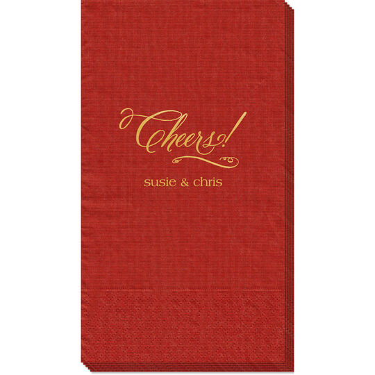 Elegant Cheers Moire Guest Towels